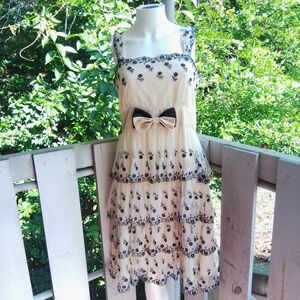 Floral Embroidered romantic fairycore Coquette Ruffle Chiffon Babydol Dress